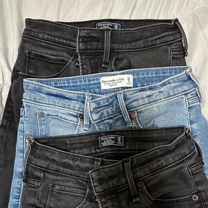 Abercrombie & Fitch Women's High Rise Jeans in Black and Blue